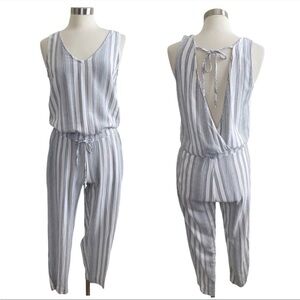 CLOTH & STONE Striped Linen Blend Jumpsuit size S